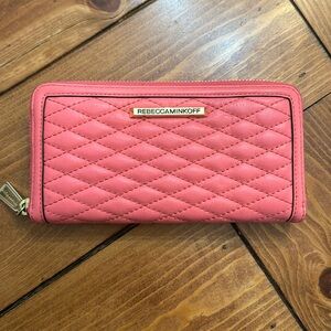 Rebecca Minkoff zip around wallet, coral
